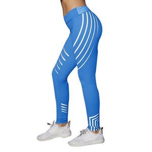 LOOZYKIT Hot Sale Women Sexy Black Mesh Yoga Pants Gym Srtriped Printed Leggings Slim Fitness High Waist Leggings Workout 2019