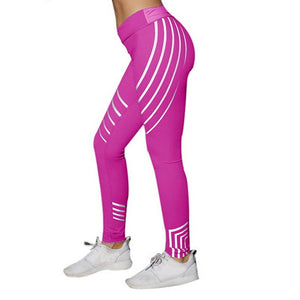 LOOZYKIT Hot Sale Women Sexy Black Mesh Yoga Pants Gym Srtriped Printed Leggings Slim Fitness High Waist Leggings Workout 2019