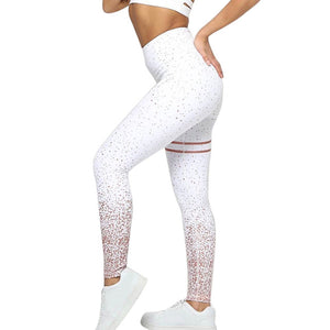 LOOZYKIT Hot Sale Women Sexy Black Mesh Yoga Pants Gym Srtriped Printed Leggings Slim Fitness High Waist Leggings Workout 2019