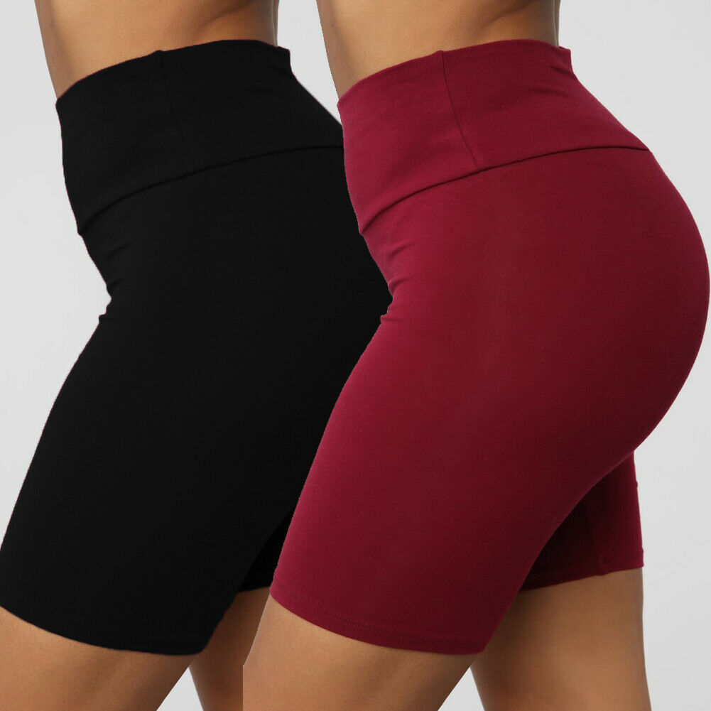 Women's Sports High Waist Shorts Athletic Gym Workout Fitness Yoga Leggings Briefs Athletic Breathable Yoga Shorts