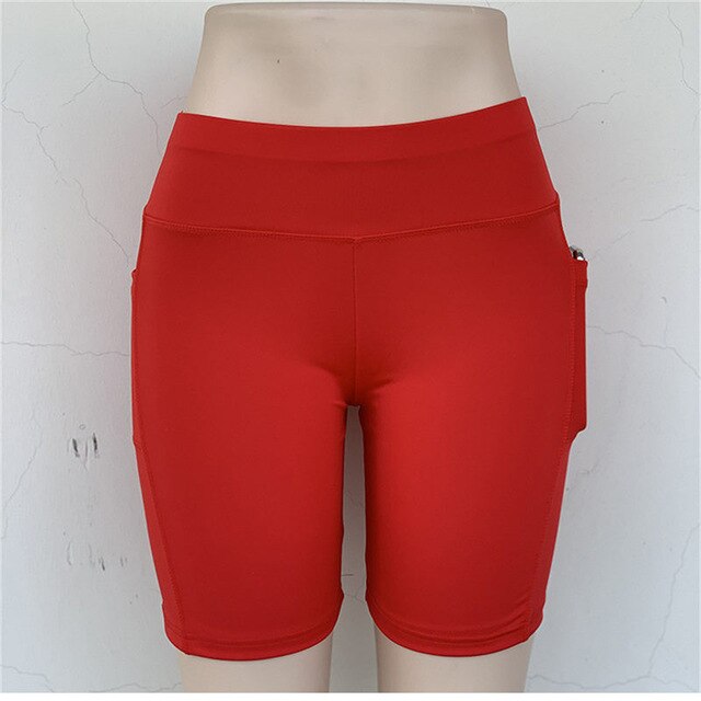 Yoga Shorts With Pocket Women Workout Shorts High Waist Sports Short Pants For Fitness Running Wear Jogging Gym Shorts For Women