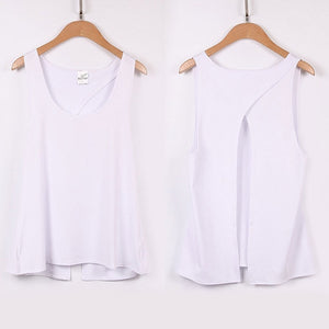 Sexy Women Yoga Vest T-shirt Hollow Back Sports Fitness Tank Top Yoga Running Gym Jogging Vest Tops SMN88