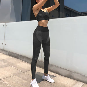 2 Piece Yoga Set Sports Bra and Leggings Jogging Women Gym Set Clothes Seamless Workout Sports Tights Women Fitness Sports Suit