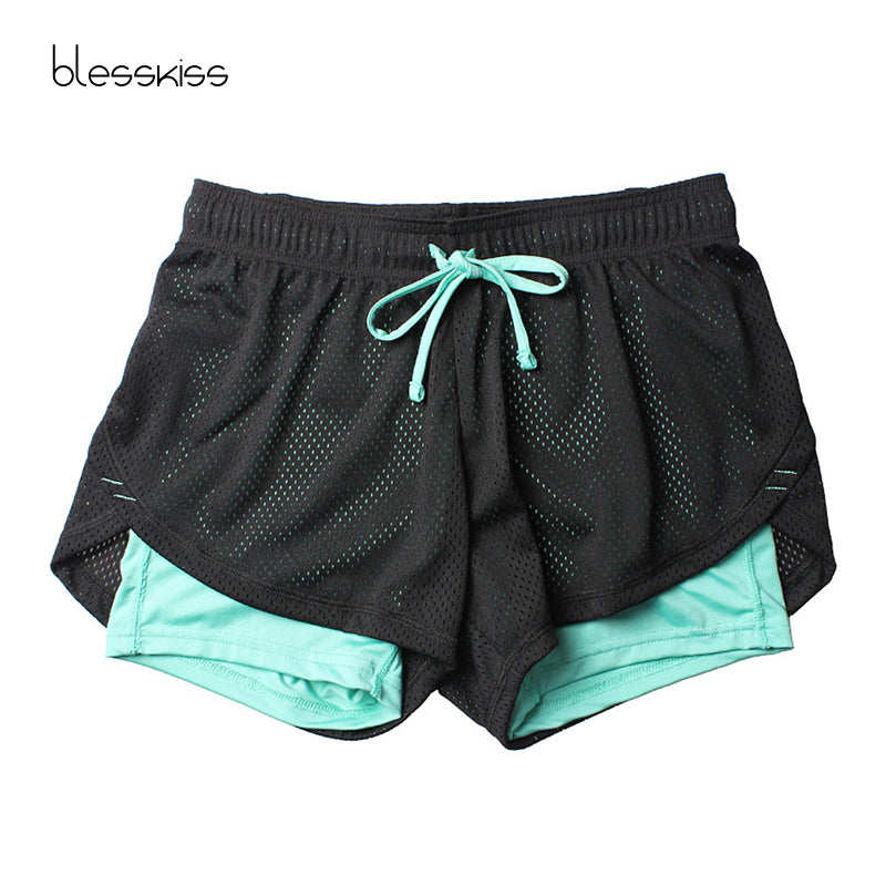 Blesskiss Yoga Shorts Women Fitness Top Spandex Neon Elastic Lulu Running Workout Short Leggings For Ladies Gym Sport Shorts
