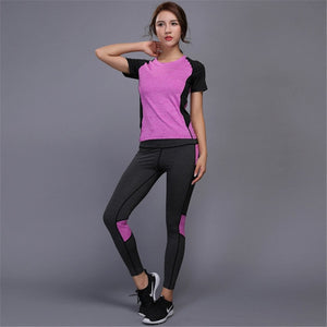 5 colors Women's sportswear Yoga Set sports set Fitness Gym set Running Tennis Shirt+Pants Yoga Leggings Jogging Workout suit