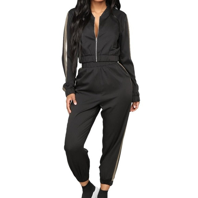 Women Sports Sets Long Sleeve Autumn Fashion Tracksuit Sweatsuits Gym Fitness Casual Jogging Sweatpants Zipper Suit