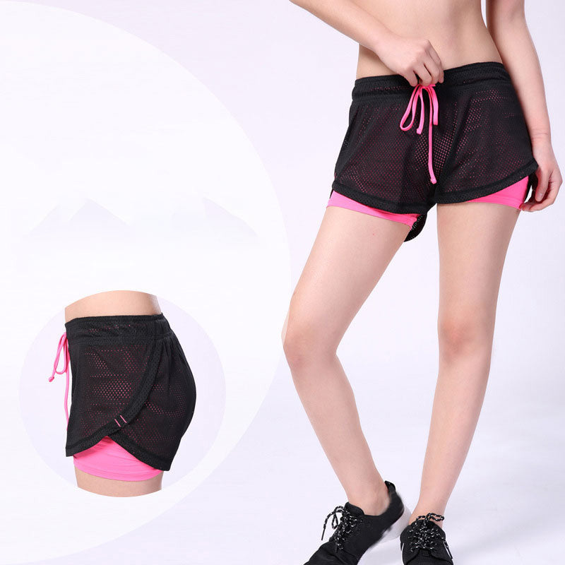 Yoga Shorts Women Fitness Elastic Running Workout Short Leggings Gym Sport Breathable Mesh Side Panels Shorts8