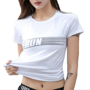 Detector Women's Dry Quick Breathable Gym Yoga T Shirts Women Sport Tee Fitness Running Short Sleeve Tops Workout Training Cloth