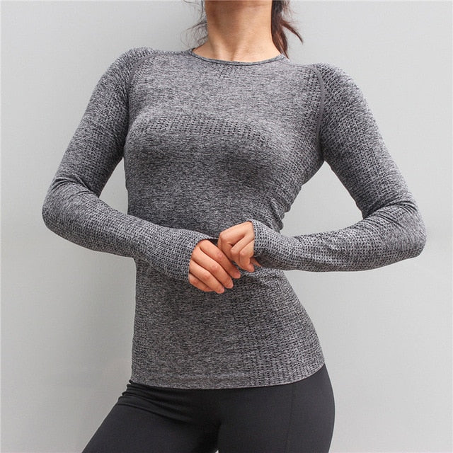 Women's Sports Wear For Fitness Women Jersey Seamless Long Sleeve Gym Woman Sport Shirt Yoga Top Female Workout Tops T-shirt
