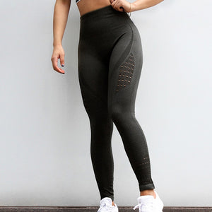 SALSPOR Women Yoga Pants Sports Running Sportswear Stretchy Fitness Leggings Gym Seamless Tummy Control Compression Tights Pants