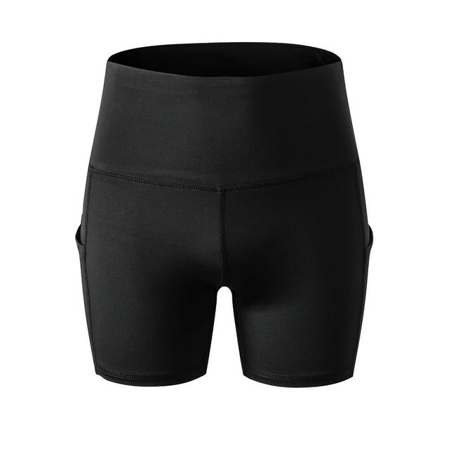 Women's High Waist Sports Short Workout Running Fitness Leggings Female Yoga Shorts Gym Yoga  Leggings With Side Pocket